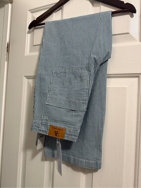 Flying Angel Women’s Straight Leg Jeans - Light Blue Pinstripe
